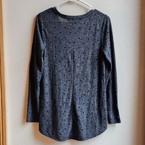 LOFT Dark Gray Polka Dot V-Neck Jersey Size XS - Picture 11 of 11